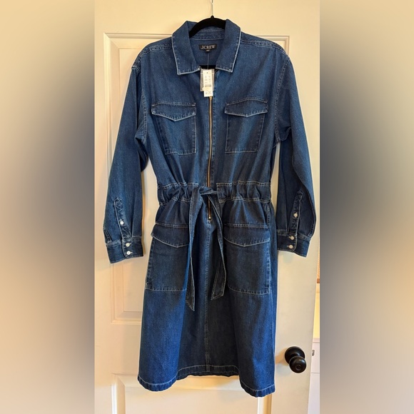 JCrew Denim Utility Dress, size 8, NWT - Picture 5 of 8